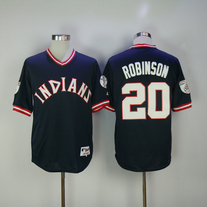 2017 MLB Cleveland Indians #20 Robinson Blue Throwback Jerseys->cleveland indians->MLB Jersey